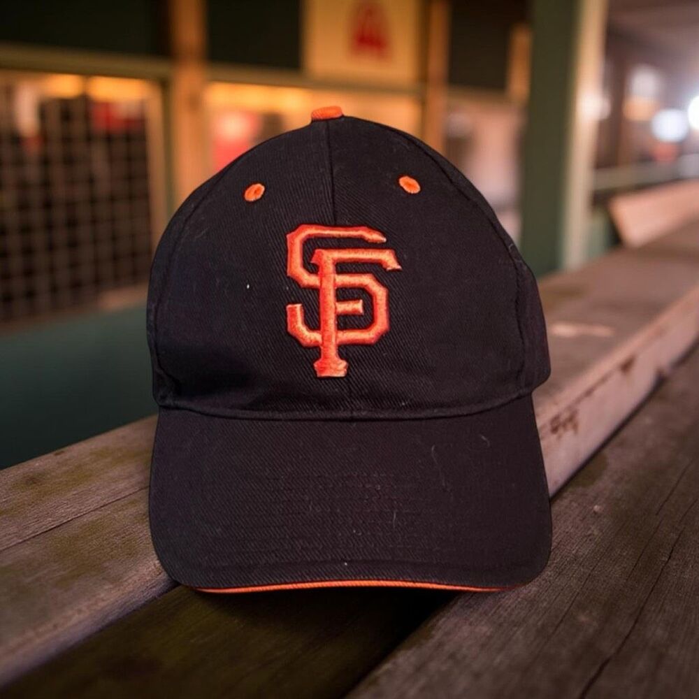 San Francisco Giants Strap Back Orange Black Big Logo Baseball Cap